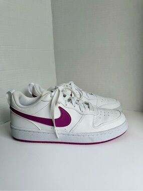 Nike Court Borough Low Recraft GS "White/Hot Fuchsia" Size: Girls 6.5Y Women’s 8